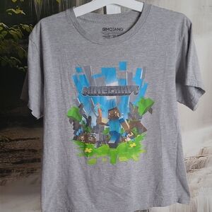 Minecraft Boys Large gray short sleeve graphic T-Shirt